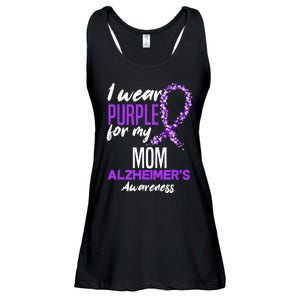 I Wear Purple For My Mom Dementia Alzheimers Awareness Ladies Essential Flowy Tank