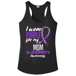 I Wear Purple For My Mom Dementia Alzheimers Awareness Ladies PosiCharge Competitor Racerback Tank