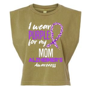 I Wear Purple For My Mom Dementia Alzheimers Awareness Garment-Dyed Women's Muscle Tee