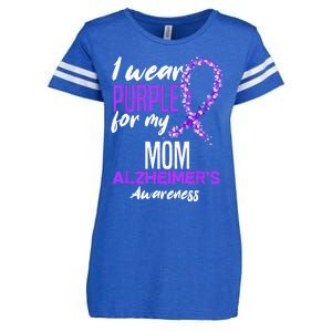 I Wear Purple For My Mom Dementia Alzheimers Awareness Enza Ladies Jersey Football T-Shirt