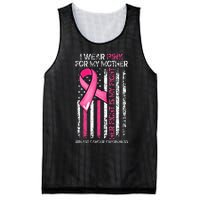 I Wear Pink For My Mother Breast Cancer Ribbon American Flag Mesh Reversible Basketball Jersey Tank