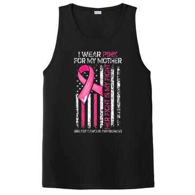 I Wear Pink For My Mother Breast Cancer Ribbon American Flag PosiCharge Competitor Tank