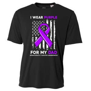 I Wear Purple For My Dad Father Pancreatic Cancer Awareness Cooling Performance Crew T-Shirt