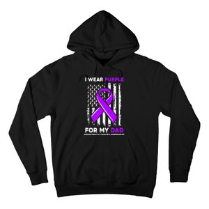 I Wear Purple For My Dad Father Pancreatic Cancer Awareness Hoodie