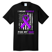 I Wear Purple For My Dad Father Pancreatic Cancer Awareness Tall T-Shirt