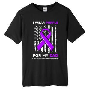 I Wear Purple For My Dad Father Pancreatic Cancer Awareness Tall Fusion ChromaSoft Performance T-Shirt