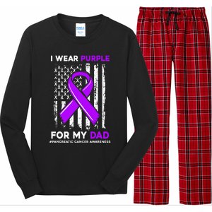 I Wear Purple For My Dad Father Pancreatic Cancer Awareness Long Sleeve Pajama Set