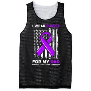 I Wear Purple For My Dad Father Pancreatic Cancer Awareness Mesh Reversible Basketball Jersey Tank