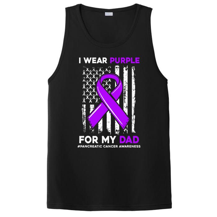 I Wear Purple For My Dad Father Pancreatic Cancer Awareness PosiCharge Competitor Tank