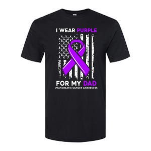 I Wear Purple For My Dad Father Pancreatic Cancer Awareness Softstyle CVC T-Shirt