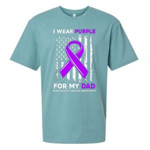 I Wear Purple For My Dad Father Pancreatic Cancer Awareness Sueded Cloud Jersey T-Shirt