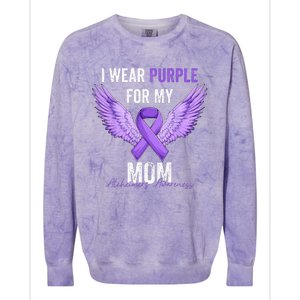 I Wear Purple For My Mom Dementia Alzheimers Awareness Colorblast Crewneck Sweatshirt