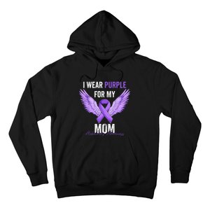 I Wear Purple For My Mom Dementia Alzheimers Awareness Hoodie