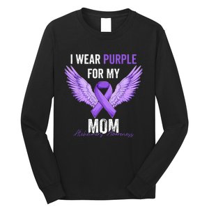 I Wear Purple For My Mom Dementia Alzheimers Awareness Long Sleeve Shirt