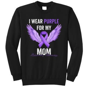 I Wear Purple For My Mom Dementia Alzheimers Awareness Sweatshirt