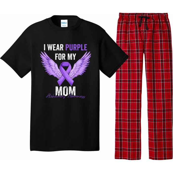 I Wear Purple For My Mom Dementia Alzheimers Awareness Pajama Set