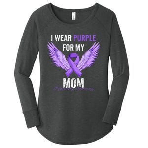 I Wear Purple For My Mom Dementia Alzheimers Awareness Women's Perfect Tri Tunic Long Sleeve Shirt