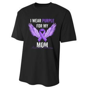 I Wear Purple For My Mom Dementia Alzheimers Awareness Performance Sprint T-Shirt