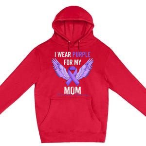 I Wear Purple For My Mom Dementia Alzheimers Awareness Premium Pullover Hoodie