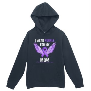 I Wear Purple For My Mom Dementia Alzheimers Awareness Urban Pullover Hoodie