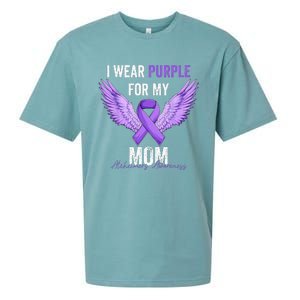 I Wear Purple For My Mom Dementia Alzheimers Awareness Sueded Cloud Jersey T-Shirt