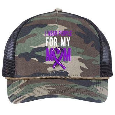 I Wear Purple For My Mom Fighter Lupus Awareness Retro Rope Trucker Hat Cap