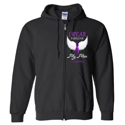 I Wear Purple For My Mom Gift Lupus Awareness Full Zip Hoodie