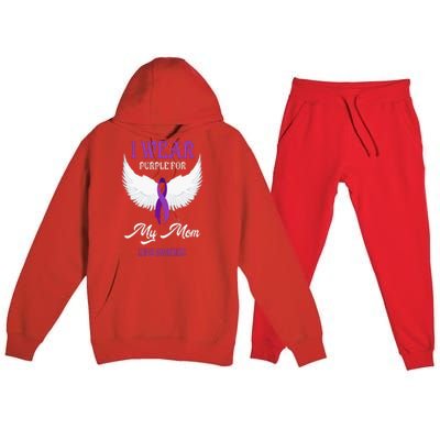 I Wear Purple For My Mom Gift Lupus Awareness Premium Hooded Sweatsuit Set