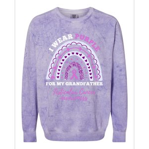 I Wear Purple For My Grandfather Testicular Cancer Awareness Gift Colorblast Crewneck Sweatshirt