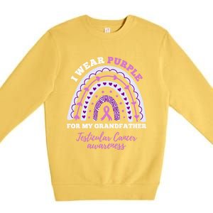 I Wear Purple For My Grandfather Testicular Cancer Awareness Gift Premium Crewneck Sweatshirt