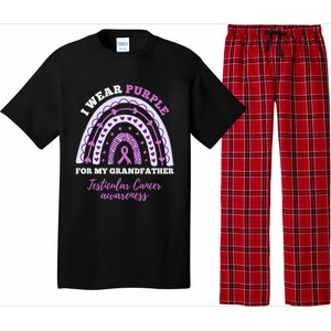 I Wear Purple For My Grandfather Testicular Cancer Awareness Gift Pajama Set