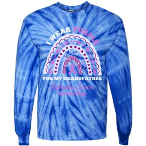 I Wear Purple For My Grandfather Testicular Cancer Awareness Gift Tie-Dye Long Sleeve Shirt