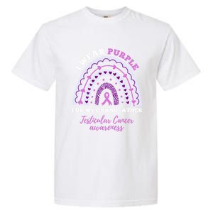 I Wear Purple For My Grandfather Testicular Cancer Awareness Gift Garment-Dyed Heavyweight T-Shirt