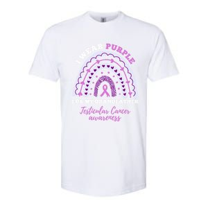 I Wear Purple For My Grandfather Testicular Cancer Awareness Gift Softstyle CVC T-Shirt