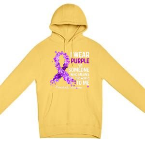 I Wear Purple For Someone Special Prematurity Awareness Gift Premium Pullover Hoodie