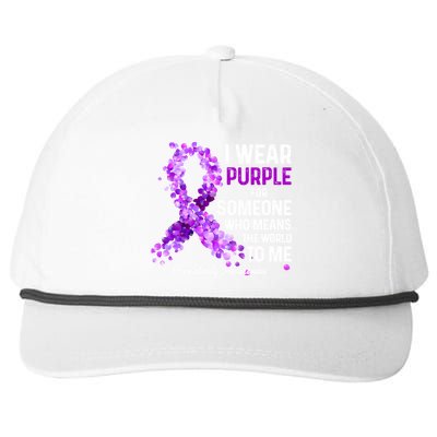 I Wear Purple For Someone Special Prematurity Awareness Gift Snapback Five-Panel Rope Hat