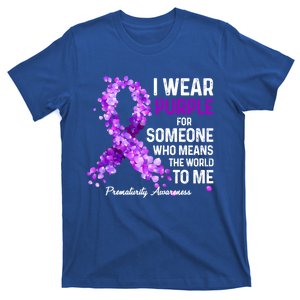 I Wear Purple For Someone Special Prematurity Awareness Gift T-Shirt