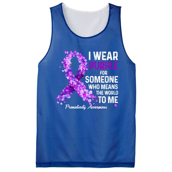 I Wear Purple For Someone Special Prematurity Awareness Gift Mesh Reversible Basketball Jersey Tank