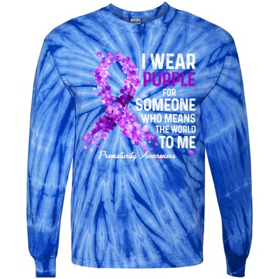 I Wear Purple For Someone Special Prematurity Awareness Gift Tie-Dye Long Sleeve Shirt