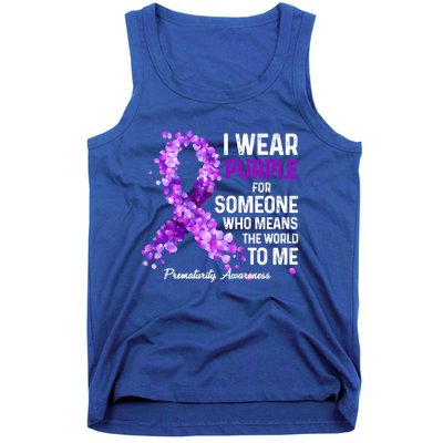 I Wear Purple For Someone Special Prematurity Awareness Gift Tank Top