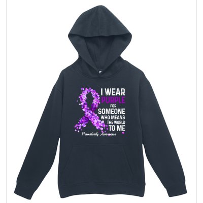 I Wear Purple For Someone Special Prematurity Awareness Gift Urban Pullover Hoodie