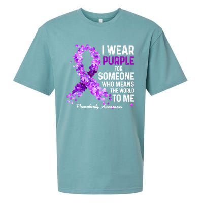 I Wear Purple For Someone Special Prematurity Awareness Gift Sueded Cloud Jersey T-Shirt