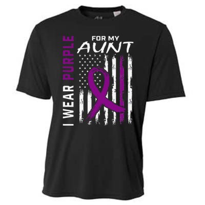 I Wear Purple For My Aunt Lupus Awareness American Flag Cooling Performance Crew T-Shirt