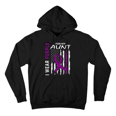 I Wear Purple For My Aunt Lupus Awareness American Flag Hoodie