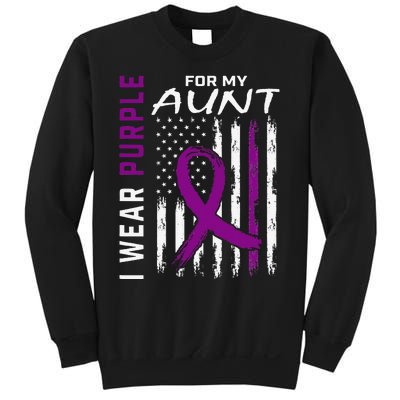 I Wear Purple For My Aunt Lupus Awareness American Flag Sweatshirt