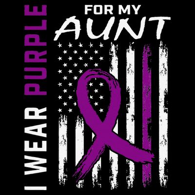 I Wear Purple For My Aunt Lupus Awareness American Flag T-Shirt