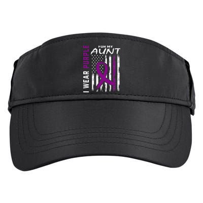 I Wear Purple For My Aunt Lupus Awareness American Flag Adult Drive Performance Visor