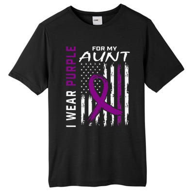 I Wear Purple For My Aunt Lupus Awareness American Flag Tall Fusion ChromaSoft Performance T-Shirt