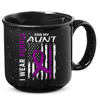 I Wear Purple For My Aunt Lupus Awareness American Flag 15oz Campfire Ceramic Mug