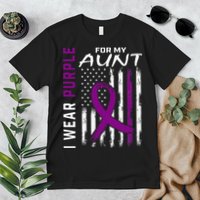 I Wear Purple For My Aunt Lupus Awareness American Flag Premium T-Shirt